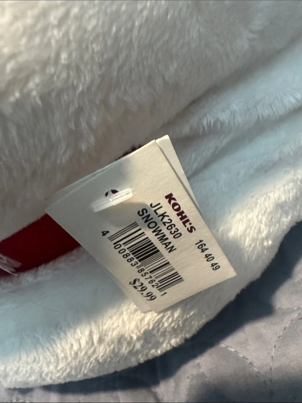 Festive Snowman Plush with Red Holiday Throw